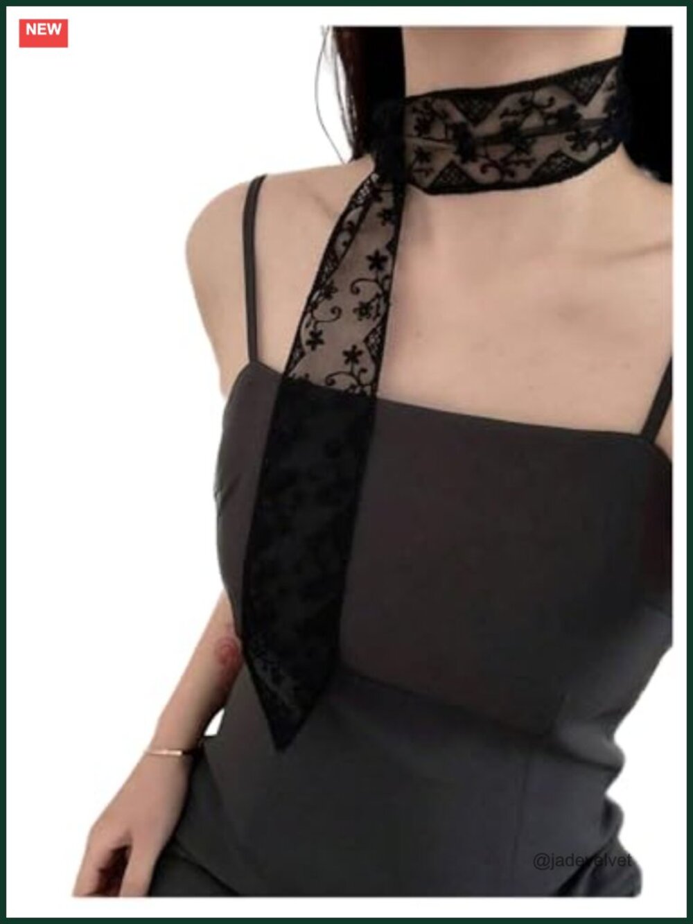 Lace Floral Embroidery Long Skinny Scarf Neckerchief Headband Versatile